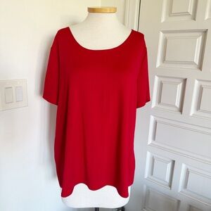 Notations Woman Red Top Short Sleeve Scoop Neck Size 2X